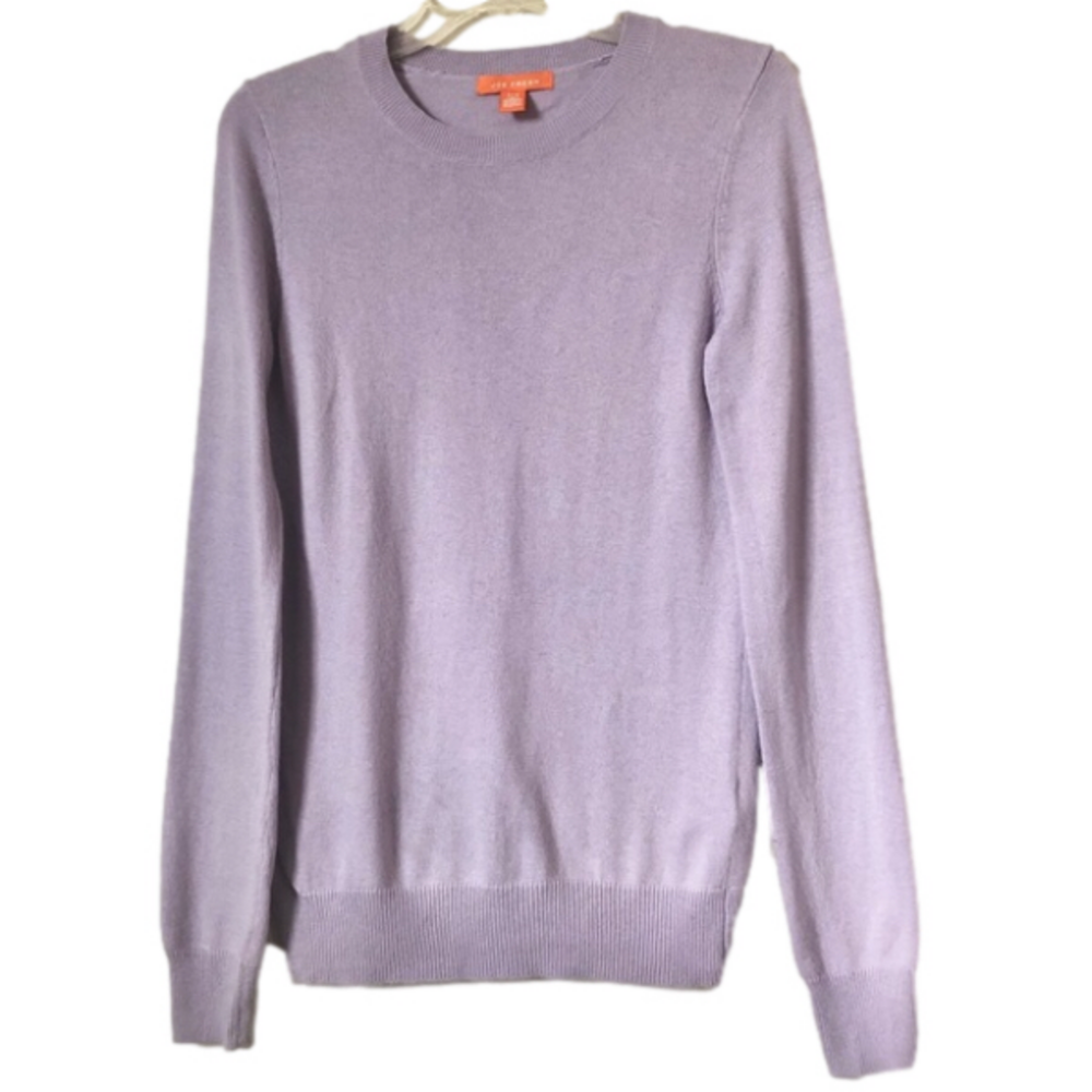 Joe Fresh Lavender Cashmere Blend Knit Sweater Crew Neck Purple Pastel Small S